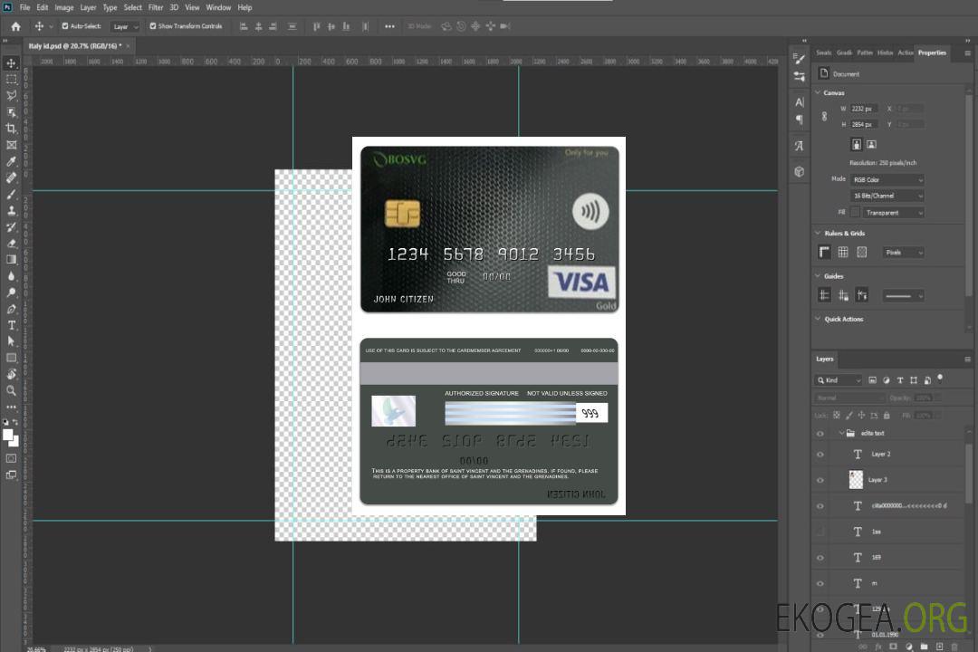 Carte visa or BOSVG de Saint-Vincent-et-les Grenadines template Carte visa or BOSVG de Saint-Vincent-et-les Grenadines template